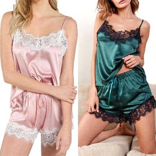New Sexy Cute Lace Print Pajamas Women Sling Underwear Shorts Casual Sling Ladies Pajama Sets