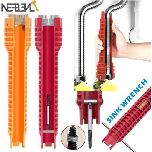 NEW Wrench 8 In 1 Flume Wrench Anti-slip Kitchen Sink Repair Wrench Bathroom Faucet Assembly Plumbing installation Wrench