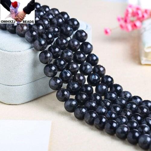 OMH Wholesale JD162 6 8 10mm Natural Jewelry DIY Making Bracelet Necklace Natural AAA Black Quartz Loose Spacer Round Beads
