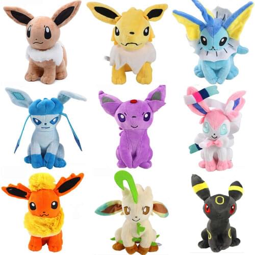 18 Style Kawaii Eevee Pokémon Plush Doll Cute Peluche Pokemon Dolls Cartoon Movie Anime Stuffed Soft Toy Girl Children Kids Gift