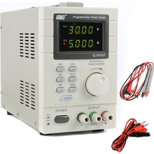 QJ3005P Adjustable Digital Linear Programmable DC Power Supply 30V 5A 0.01V 0.001A USB Remote Control Via PC 220V EU/US/AU Plug