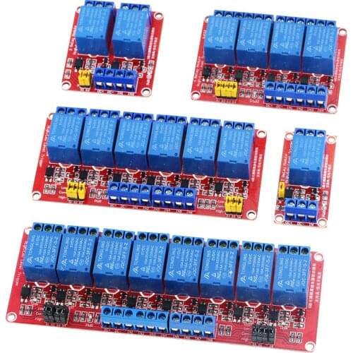 5V 24V 12V 1 2 4 Channel Relay Module Board Shield With Optocoupler Road High And Low Level Trigger Relay Red Bottom