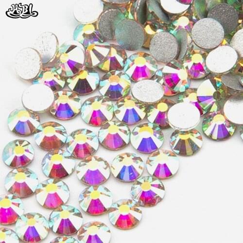 Rhinestone AB SS3-SS40 Non Hot Fix Strass Flat Back Stone Glue on Rhinestone Glass Round Shape Rhinestones for clothes