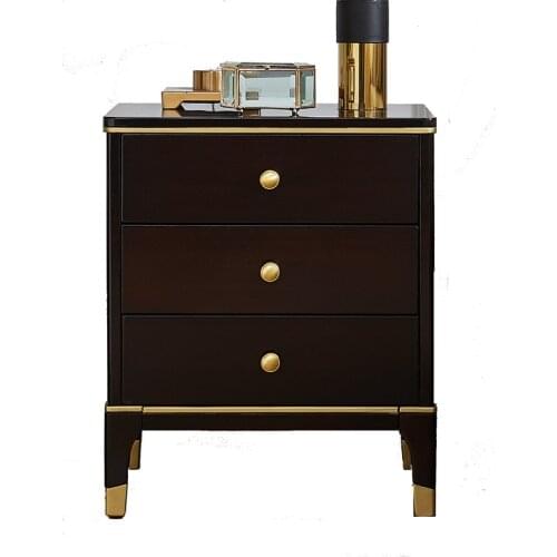 Light luxury solid wood bedside table simple modern American bedside table bedside cabinet storage cabinet small apartment bedro