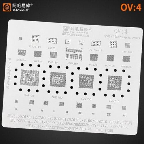 BGA Reballing Stencil For Oppo SDR660 SM6125 SM6150 SM7150 SDM710 PM670A PM6125 PM670 PM7150 PM6150LPMI632 Tin Solder Template