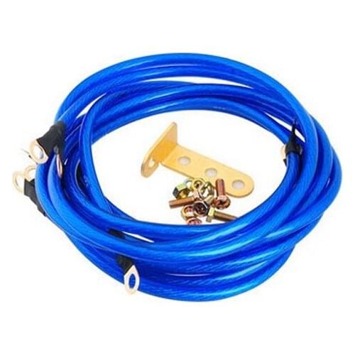 Universal 5 Points Earth System Grounding Ground Wire Cable Kit Auto High Performance Blue