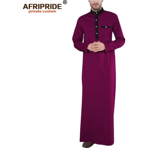 2020 spring new mens Jubba Thobe AFRIPRIDE tailor made full sleeves single breasted 100% cotton Jubba Thobe for men A1914001