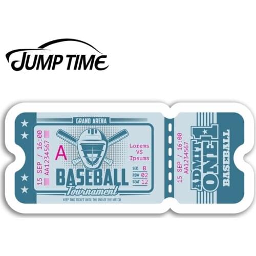 Jump Time for Baseball Game Ticket Vinyl Stickers Sports USA Sticker Laptop Auto Bumper Motor Decal Waterproof Car Accessories