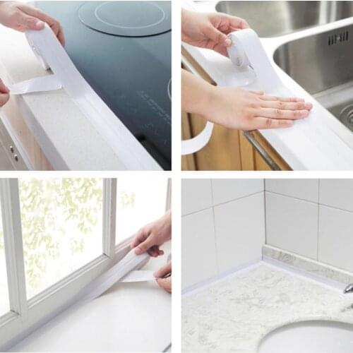 PVC Mildewproof Anti-moisture Sealing Strip Waterproof Home Bathroom Bathtub Wall Stickers Art Mold Proof Sealant Tape
