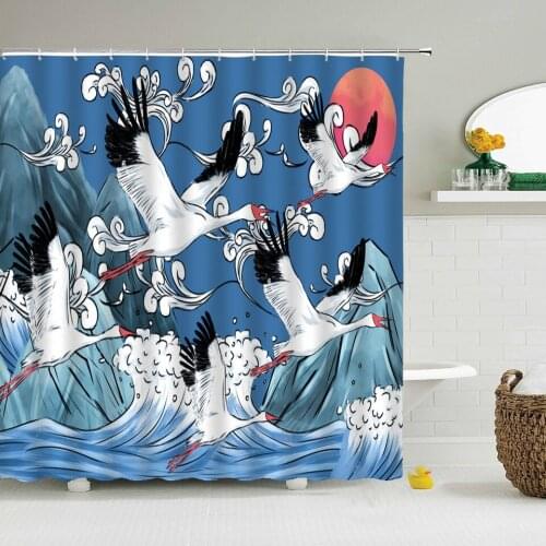 Flowers And Birds Bathroom Shower Curtains With Hooks Waterproof Bath Curtain Polyester Cloth 3d Printing Decor Bath Screen
