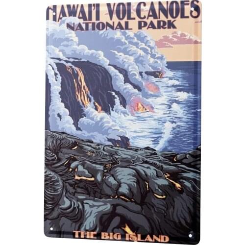Tin Shield Adventurers Hawaii Big Island Sign Home Decor Plaques Retro Art Metropole Las Vegas
