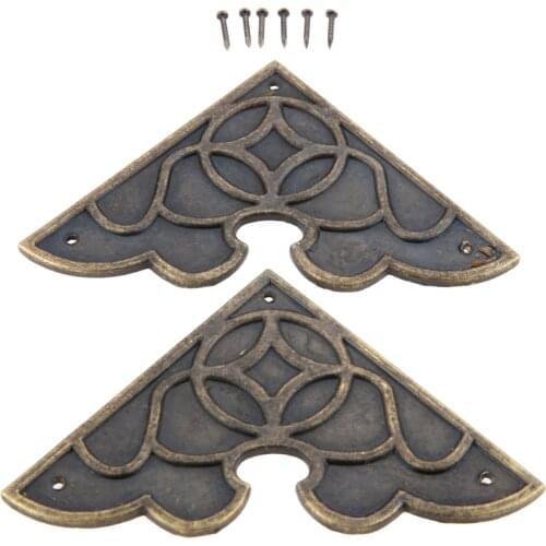 2Pcs 54mm Antique Bronze Jewelry Box Corner Foot Wooden Case Furniture Decorative Metal Corner Protector Furniture Decor