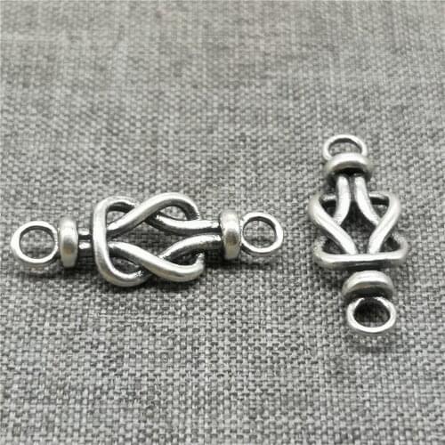 2 Pieces of 925 Sterling Silver Bow Knot Connector for Bracelet Necklace