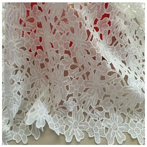 2Yards Graceful African Lace Fabric High Quality Embroidered Nigerian White Lace Fabrics French Lace Fabric For Wedding Dress