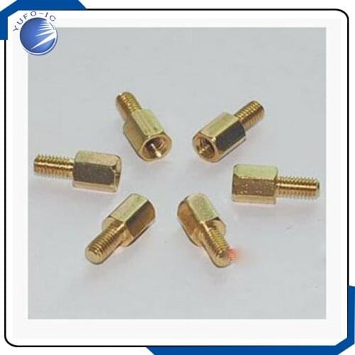 20pcs/Lot 6+6 M3 6 mm high copper pillars six corner pillars spaced columns 6mm+6mmConnector