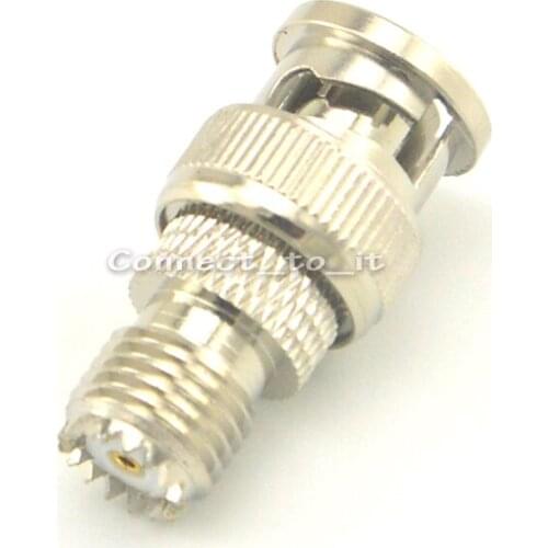 50 pieces/lot) Nickel Plated BNC Male to Mini UHF Female Straight Connector RF Coax Adapter