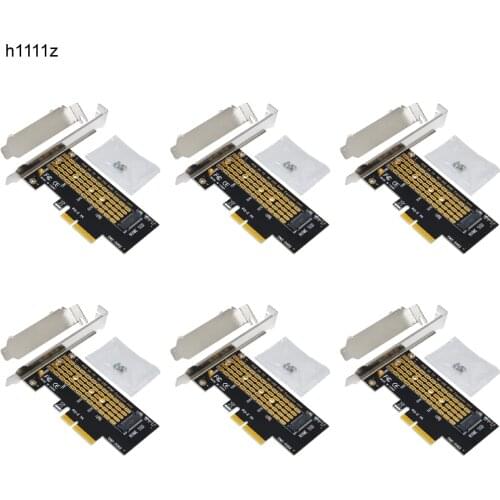6PCS PCIE to M2 Adapter Riser Card PCI Express to M.2 NVME SSD PCIE Adapter M Key NVME SSD M2 PCIE Card Computer Expansion Cards