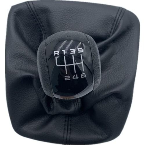6 Speed Car Gear Shift Knob for Skoda Octavia 2 A5 2004 - 2010 Gearshift with Gaiter Boot Case Shifter Lever Stick Pen Arm Ball