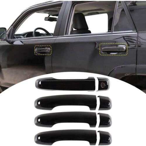8Pcs Glossy / Matte Black Car Exterior Side Door Handle Case Cover Trim Styling Protector For Toyota 4Runner 2010-2021