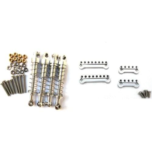 4Pcs Shock Absorber Damper for WPL C14 C24 MN D90 & 1set Shock Tower Bracket Kits Shock Absorbers Extension Seat Bracket
