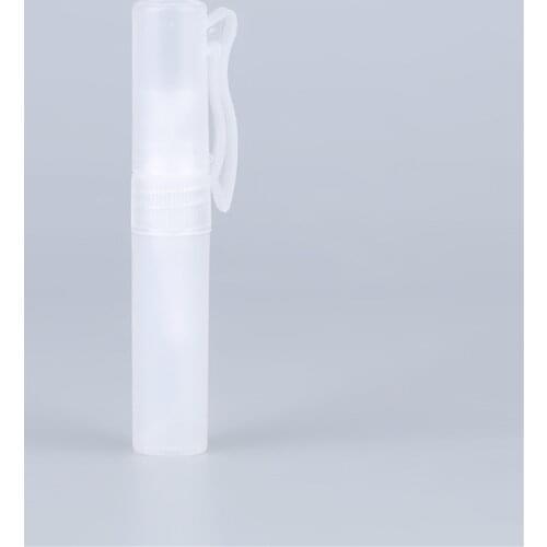 Freeship 10pcs 5ml Frosted Plastic Spray Bottle Portable Perfume Pen Clip Spray Empty Fragrances Containers Fine Mist Atomizer