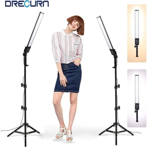 DRECURN 3200-5500K Photographic Lighting With 2M Tripod Stand Photo Studio Photography Lighting Kits Video Photo Shooting