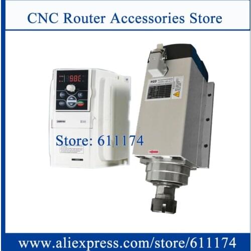 GDF60-18Z/4.5 flange 4 ceramic bearing spindle motor 4.5Kw 18000rpm air cooled spindle motor ER25/ER32 + VFD Frequency Inverter