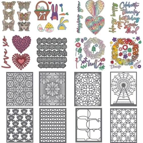 Ferris Wheel Heart Backgrounds Metal Cutting Dies for Diy Scrapbooking Craft Die Cut Photo Album Card Making Embossing Stencil