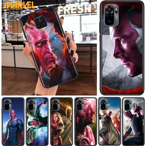 Vision marvel hero for Xiaomi Redmi Note 10 10S 9 9T 9S 9Pro Max 8T 8Pro 8 7 6 5 Pro 5A 4X 4 Soft Black Phone Case