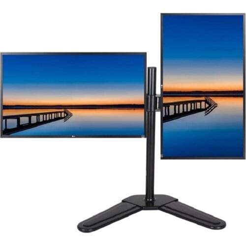 10-32" Full Dual Monitor Desktop Stand Double Arms 360 degree Monitor Mount Rotate Computer Screen Adjustable Table Holder DZ18