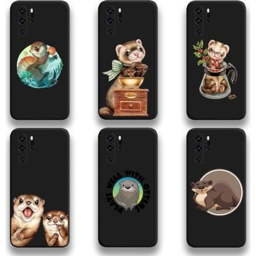 NBDRUICAI Cute Cartoon Otter Phone Case For Huawei P20 P30 P40 lite E Pro Mate 40 30 20 Pro P Smart 2020