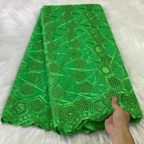 NEW French Net Lace Fabric 2021 African Nigerian Punch Embroidery 100% Cotton Swiss Voile Lace in Switzerland 5Yards SW3304