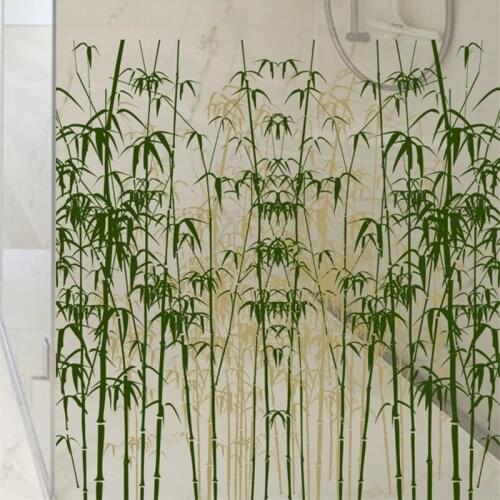 New bamboo forest pattern PVC frosted adhesive glass film living room bedroom window bathroom decoration glass stickers