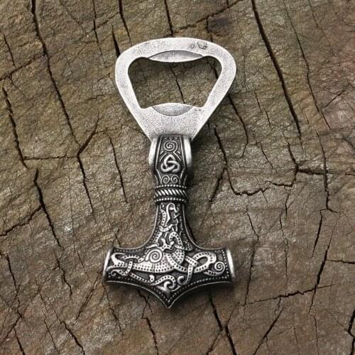 High quality 316 stainless steel Bottle opener viking pendant thors hammer mjolnir Bottle opener norse beer tool