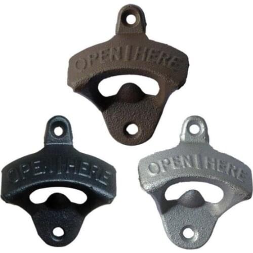Open Here Bottle Opener Wall Mounted Retro Beer Home Kitchen Bar Supplies Coke Soda Bottle Openers LX1562