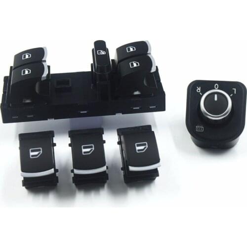 5pcs/set NO FOLD Side mirror switch Master window switch For Volkswagen VW CC Tiguan Passat B6 Golf 5 6 Jetta MK4 Golf Plus