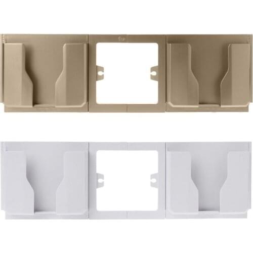 Socket Wall Phone Holder Bracket Dual Mobile Charging Charger Stand Mount Home Shelf Stand Mount Support Charging Storage Box
