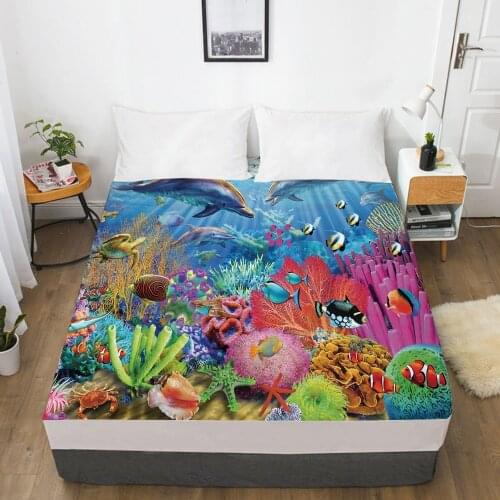 Cartoon Childrens Elastic fitted sheet bed sheet With An Elastic Band Mattress Cover Bed cover for kids baby boy girls seabed