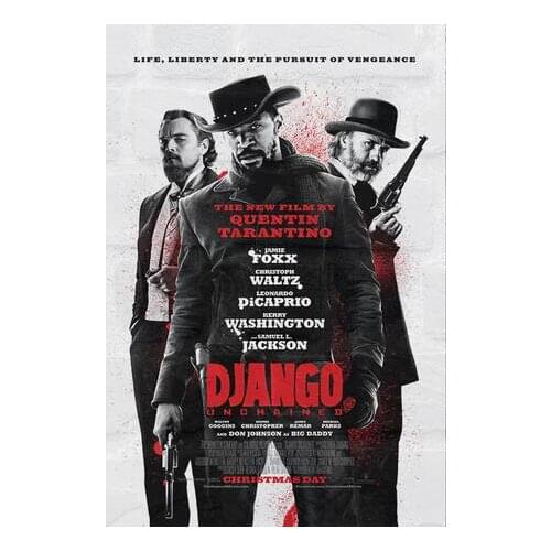Lot Style Choose Classic Movie Django Unchained Retro Art Silk Poster for Your Home Wall Decor 24x36inch