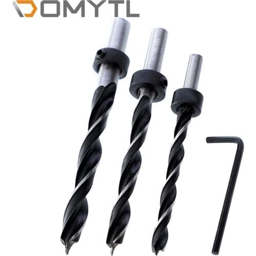 6/8/10mm Woodworking Oblique Hole Twist Drill Round Handle with Limit Ring