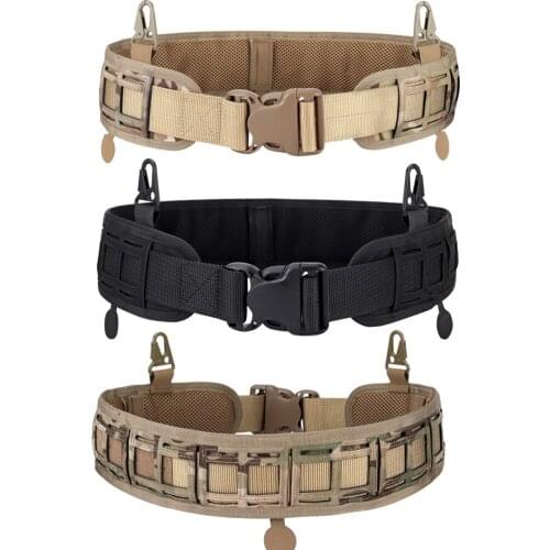 Tactical Waist Belt Padded CS Belt Military Camouflage MOLLE Combat Girdle for Man Army Waist Support Wide Belts