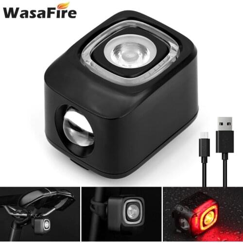 200LM Smart Sensing Brake Taillight 8 Mode USB Charging Bicycle Rear Lights LED Bike Tail Light Safety Warning Night Riding Lamp