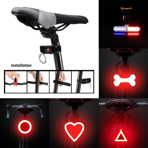 Bike Rear Light, Waterproof USB Rechargeable Bike Tail Light 5 Light Mode Bike