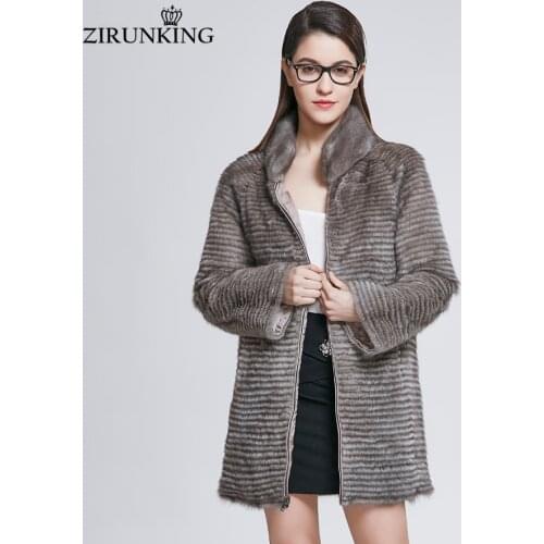 ZIRUNKING 2018 New Women Thick Real Mink Fur with Down Coat Female Reversible Natural Fur Jacket Lady Warm Down Coats ZC1809