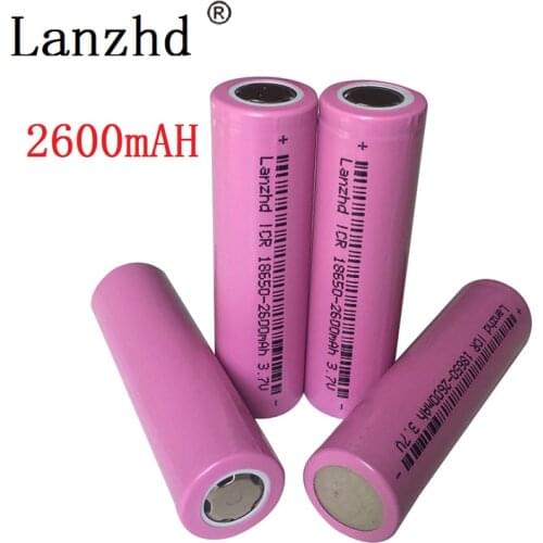 1-8PCS 18650 battery 3.7V lithium 2600mah batteries ICR18650 li-ion battery for samsung flashlight batteries li ion
