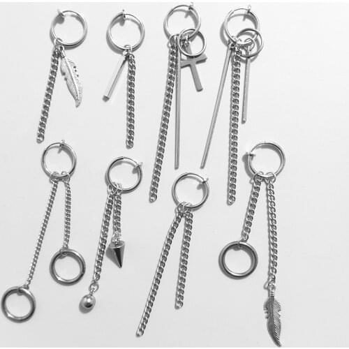 1pcs Stainless steel Clip On Earrings for Women men Fashion No Ear Hole Earring Trendy Simple Style Clip Korean KPOP Earrings