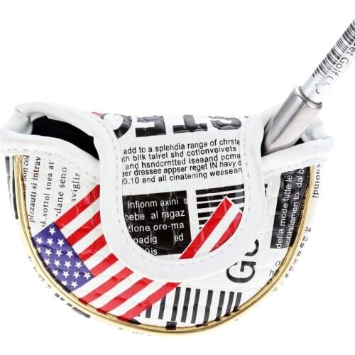 1Pc USA Flag Golf Blade Putter Head Cover PU Waterproof Golf Headcovers For Men Women Golfer Gift Golf Club Heads Accessories