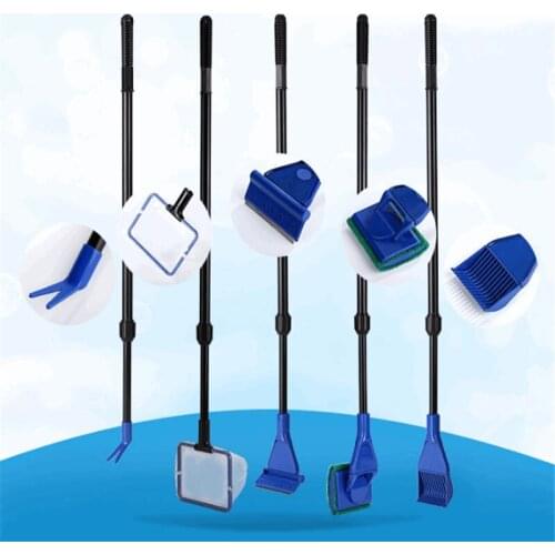 HONGYI 5 in 1 long handle cleaning brush and long aquarium fish tank brush
