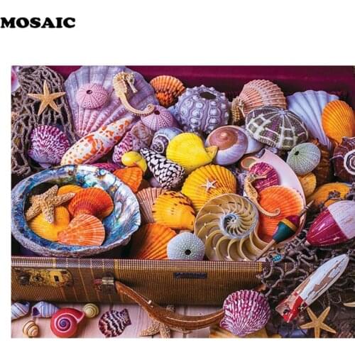 Diamond Embroidery shells,daimond Mosaic,Handwork painting,sea beach Diamond Painting,Full square Rhinestones Kits,Home Decor