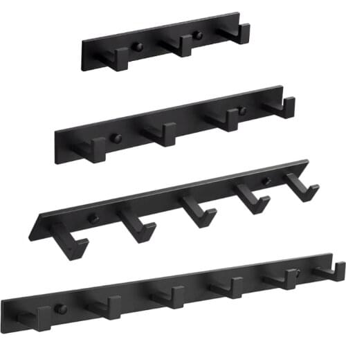 Aluminum Wall Mounted Robe Rack Clothes Hanger Towel Holder 3/4/5/6 Hooks Kitchen Bathroom Hardware